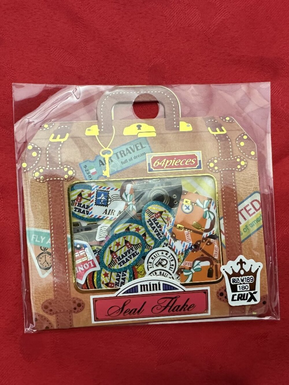 3 For $27 - CRUX Japan "Vintage Air Travel Suitcase" Mini Seal Flake Stickers
